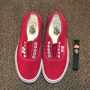 Brand new red vans with black laces